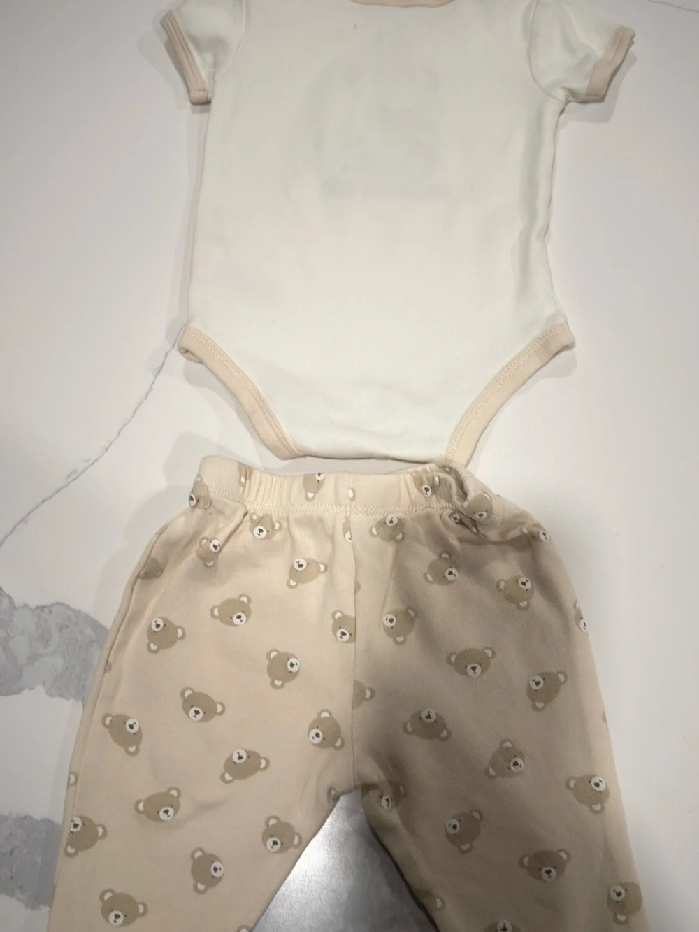 Chickpea Organic Baby Bear Outfit Set 3–6 Months Bodysuit & Pants